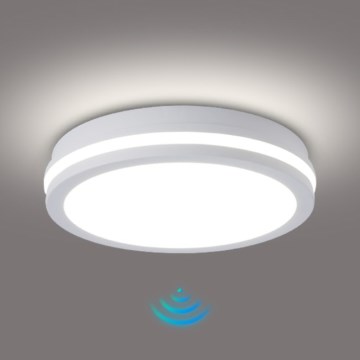 Brilagi - LED udendørs loftlampe med sensor BENE LED/24W/230V Ø 26 cm hvid IP54