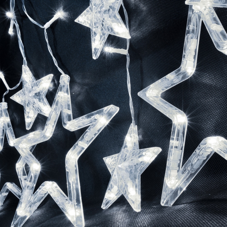 Brilagi - LED udendørs lysgardin 123xLED/3xAA/USB 3m IP44 kold hvid