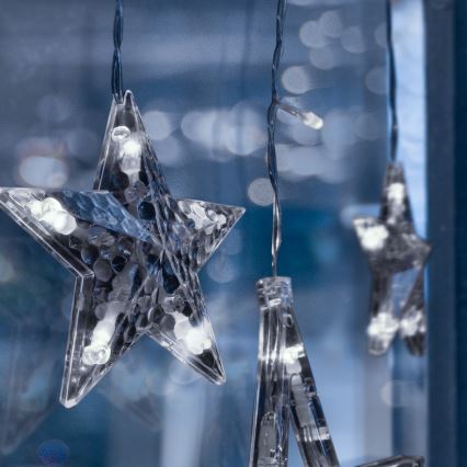 Brilagi - LED udendørs lysgardin 123xLED/3xAA/USB 3m IP44 kold hvid