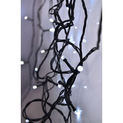 Brilagi - LED udendørs lyskæde 100 LED/8 funktioner 13 m IP44 kølig hvid
