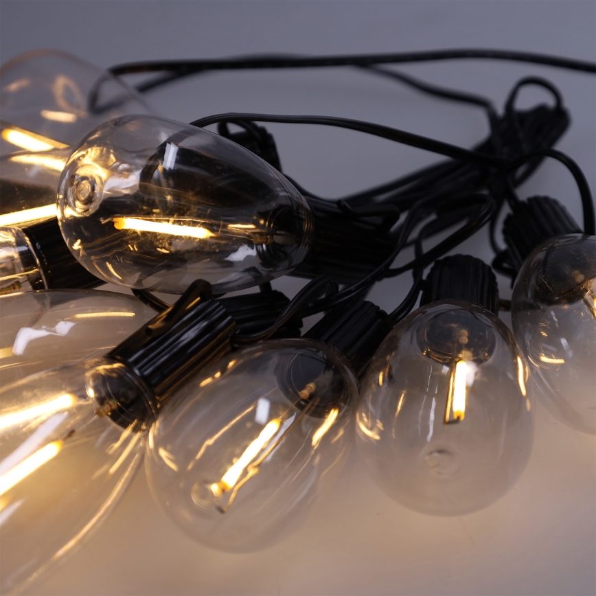 Brilagi - LED udendørs lyskæde 10xLED/3xAA 3,2m IP44 varm hvid