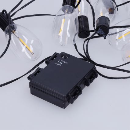 Brilagi - LED udendørs lyskæde 10xLED/3xAA 3,2m IP44 varm hvid