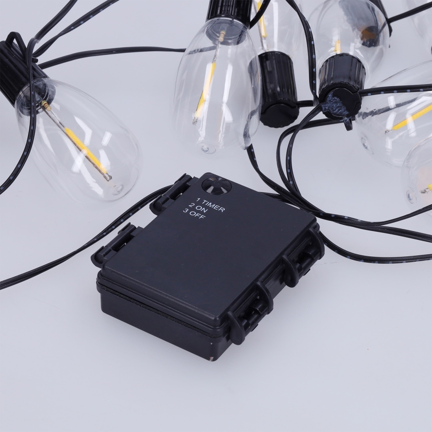 Brilagi - LED udendørs lyskæde 10xLED/3xAA 3,2m IP44 varm hvid