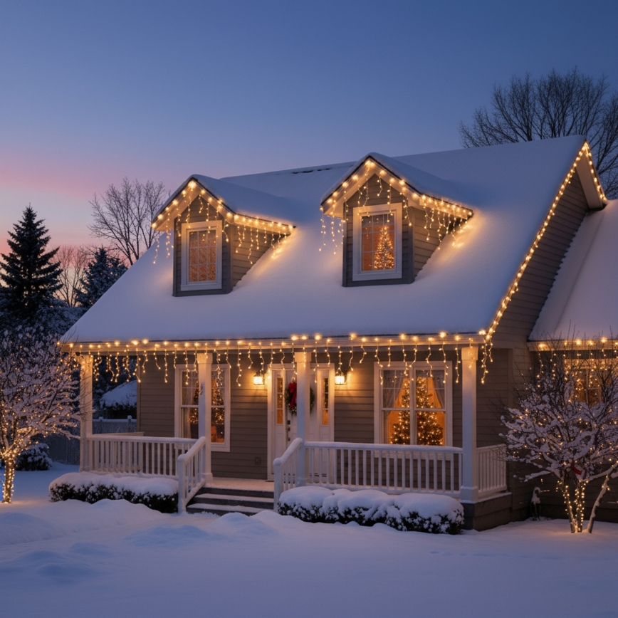 Brilagi - LED udendørs lyskæde 200 LED/8 funktioner, 13 m, IP44, varm hvid, istapper