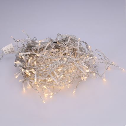 Brilagi - LED udendørs lyskæde 200 LED/8 funktioner, 13 m, IP44, varm hvid, istapper