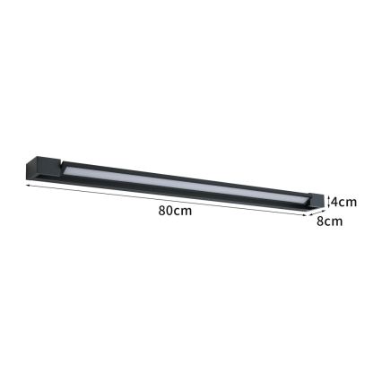 BRILAGI - LED udendørs vægarmatur AQUA LINE LED/20W/230V 80 cm IP44 sort CRI 90