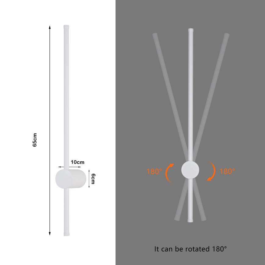 Brilagi - LED udendørs væglampe AURA LED/12W/230V 3000K IP54 65 cm hvid CRI 90