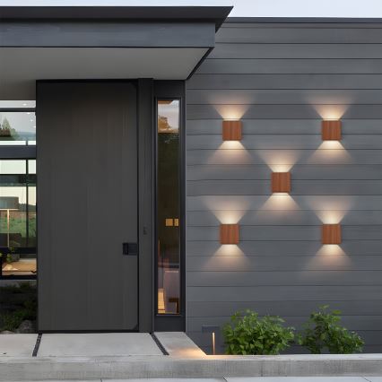 Brilagi - LED udendørs vægarmatur DOUBLERAY LED/6W/230V i trælook IP54