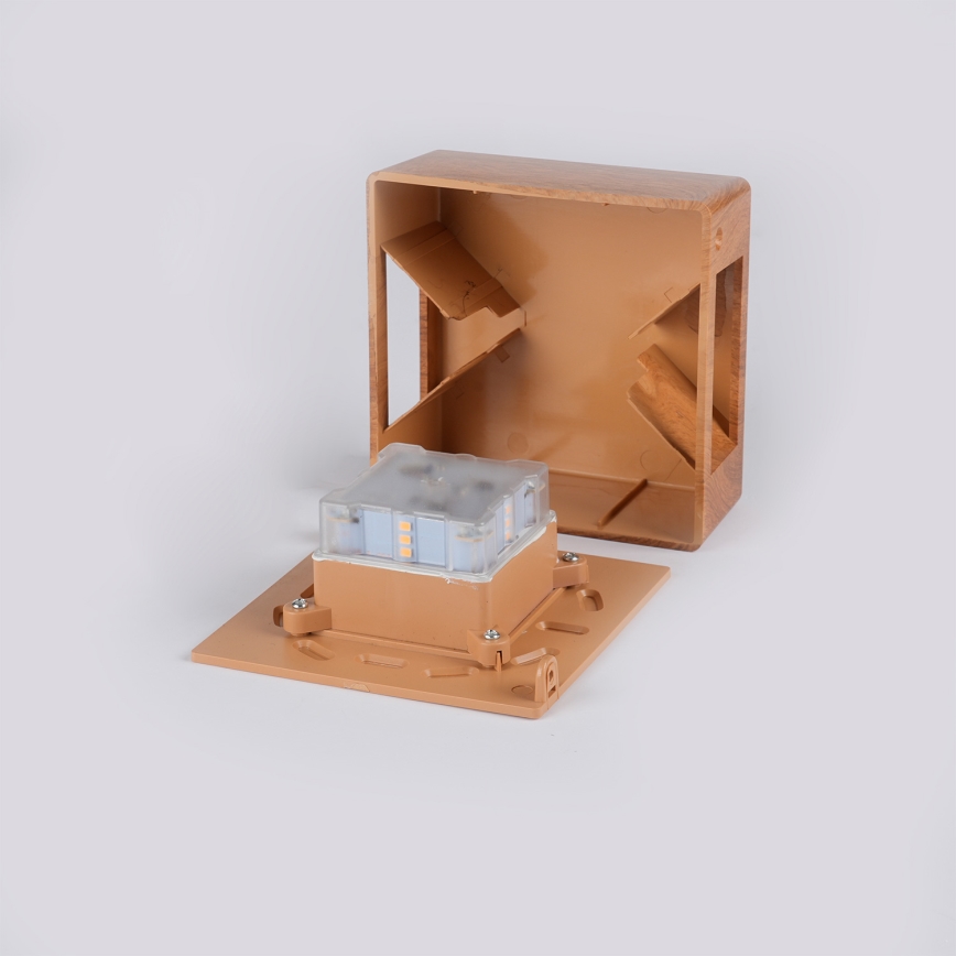 Brilagi - LED udendørs vægarmatur DOUBLERAY LED/6W/230V i trælook IP54