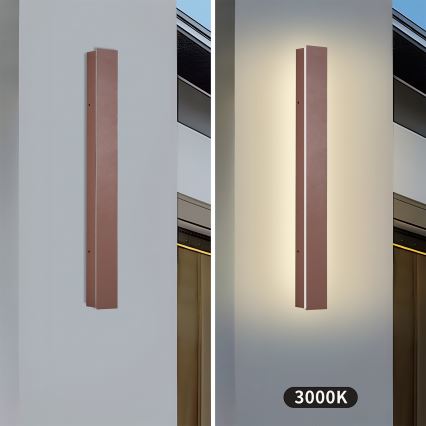 Brilagi - LED udendørs vægarmatur LINEAR LED/12W/230V 3000K IP65 50 cm brun CRI 90