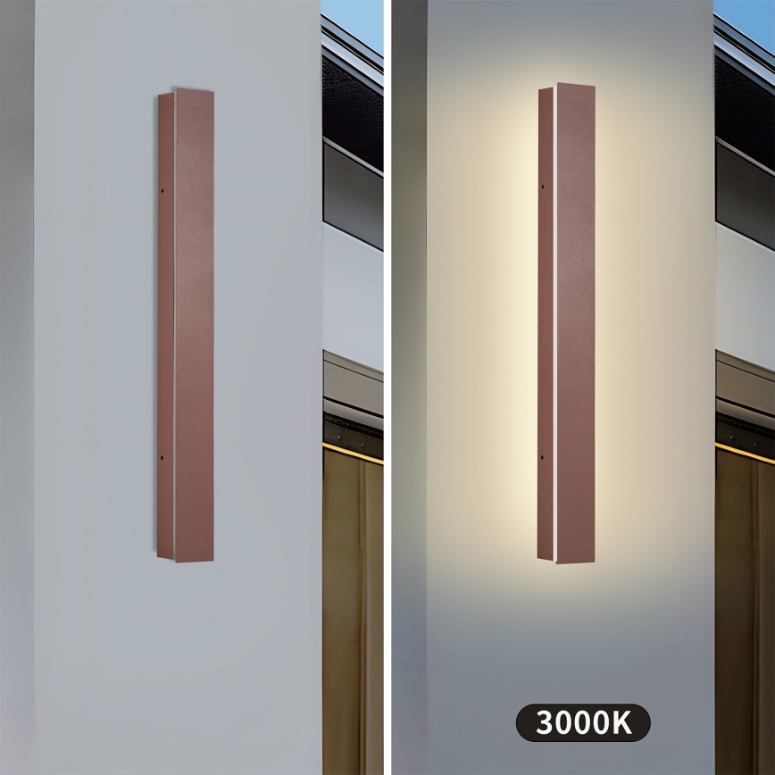 Brilagi - LED udendørs vægarmatur LINEAR LED/12W/230V 3000K IP65 50 cm brun CRI 90