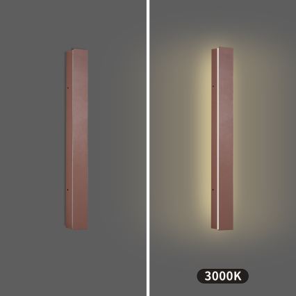 Brilagi - LED udendørs vægarmatur LINEAR LED/12W/230V 3000K IP65 50 cm brun CRI 90
