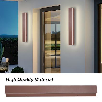 Brilagi - LED udendørs vægarmatur LINEAR LED/12W/230V 3000K IP65 50 cm brun CRI 90