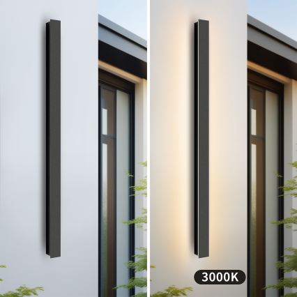 Brilagi - LED udendørs vægarmatur LINEAR LED/22W/230V 3000K IP65 100 cm sort CRI 90