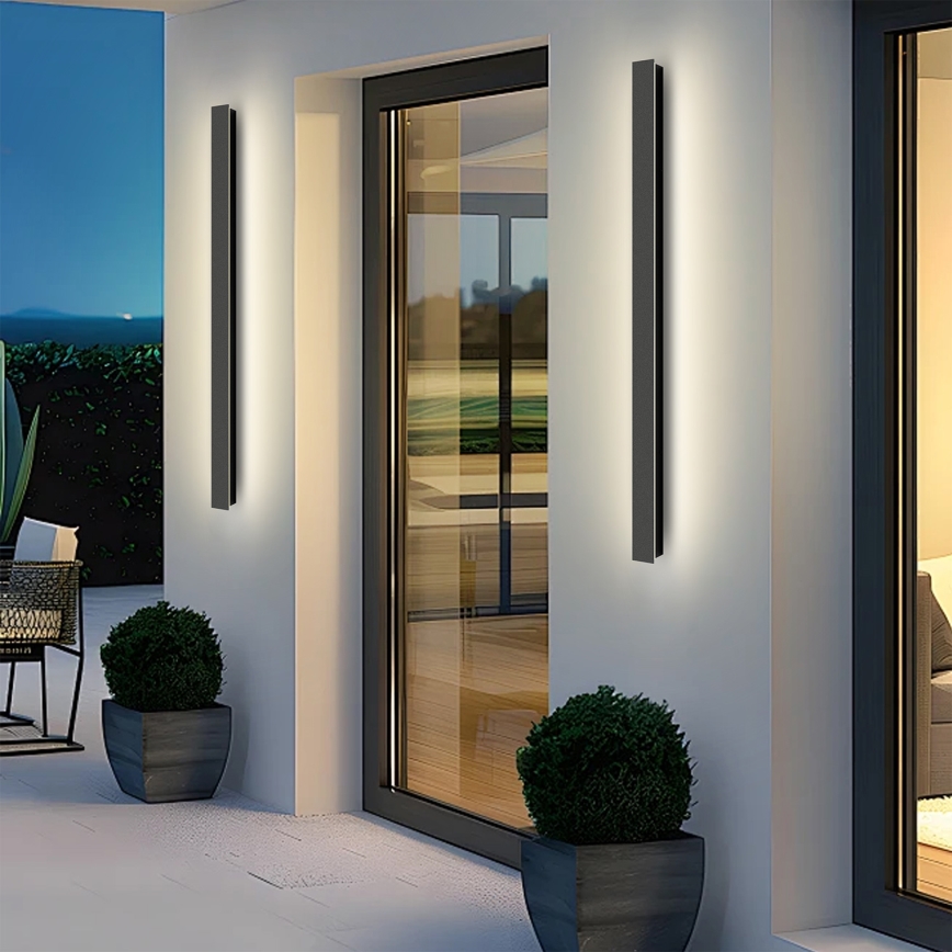 Brilagi - LED udendørs vægarmatur LINEAR LED/22W/230V 3000K IP65 100 cm sort CRI 90