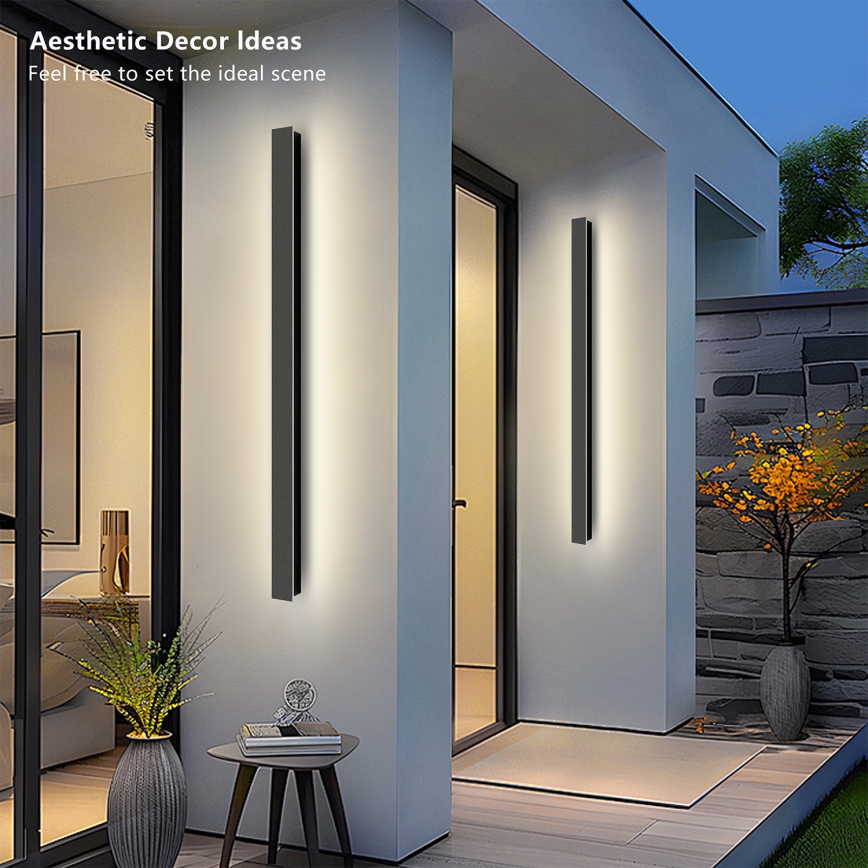 Brilagi - LED udendørs vægarmatur LINEAR LED/22W/230V 4000K IP65 100 cm sort CRI 90