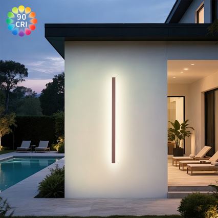 Brilagi - LED udendørs væglampe LINEAR LED/32W/230V 3000K IP65 140 cm brun CRI 90