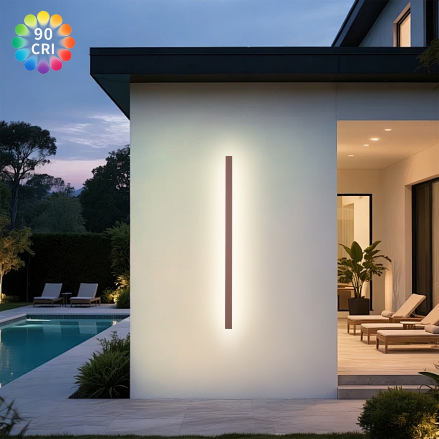 Brilagi - LED udendørs væglampe LINEAR LED/32W/230V 3000K IP65 140 cm brun CRI 90