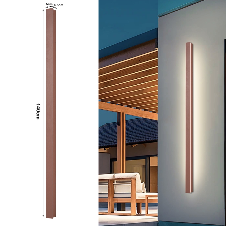 Brilagi - LED udendørs væglampe LINEAR LED/32W/230V 3000K IP65 140 cm brun CRI 90
