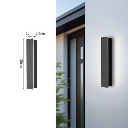 Brilagi - LED Udendørs væglampe LINEAR LED/8W/230V 4000K IP65 30 cm antracit CRI 90