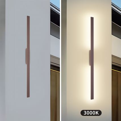 Brilagi - LED udendørs væglampe LUNA LED/24W/230V 3000K IP65 100 cm brun CRI 90