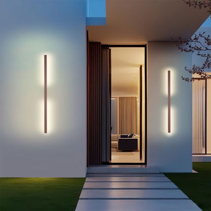 Brilagi - LED udendørs væglampe LUNA LED/24W/230V 3000K IP65 100 cm brun CRI 90
