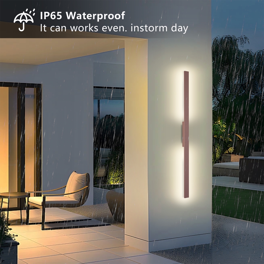 Brilagi - LED udendørs væglampe LUNA LED/24W/230V 3000K IP65 100 cm brun CRI 90