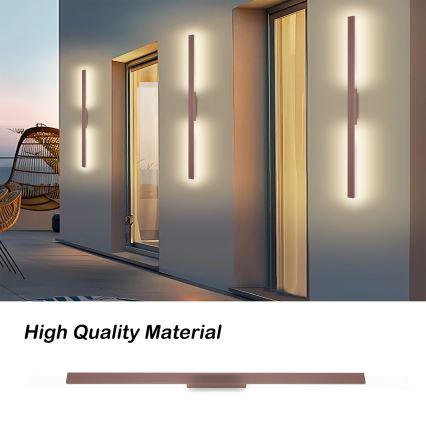 Brilagi - LED udendørs væglampe LUNA LED/24W/230V 3000K IP65 100 cm brun CRI 90