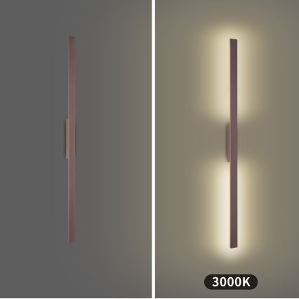 Brilagi - LED udendørs væglampe LUNA LED/24W/230V 3000K IP65 100 cm brun CRI 90
