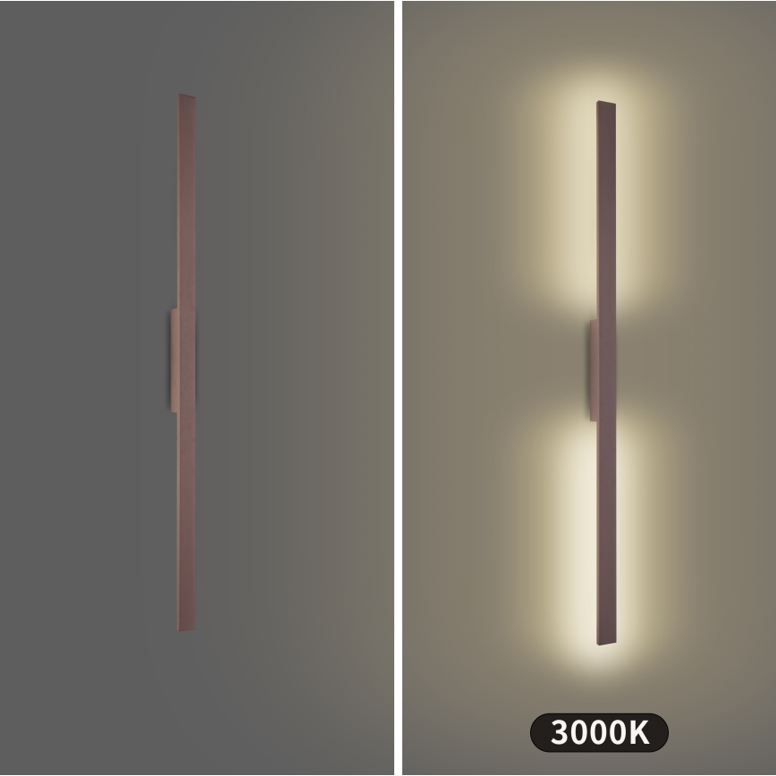 Brilagi - LED udendørs væglampe LUNA LED/24W/230V 3000K IP65 100 cm brun CRI 90