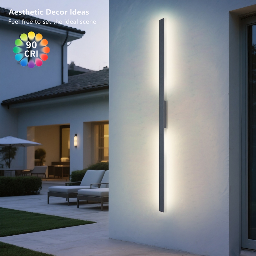 Brilagi - LUNA udendørs LED-væglampe LED/30W/230V 3000K IP65 150 cm antracit CRI 90