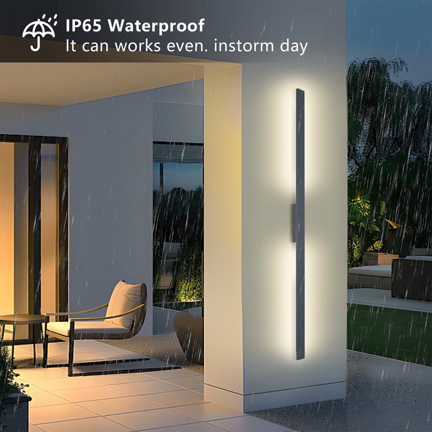 Brilagi - LUNA udendørs LED-væglampe LED/30W/230V 3000K IP65 150 cm antracit CRI 90