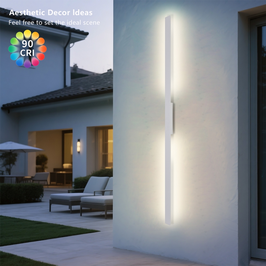 Brilagi - LED udendørs vægarmatur LUNA LED/30W/230V 3000K IP65 150 cm hvid CRI 90