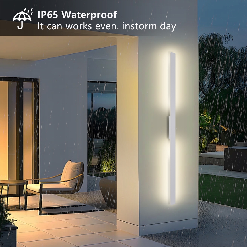 Brilagi - LED udendørs vægarmatur LUNA LED/30W/230V 3000K IP65 150 cm hvid CRI 90