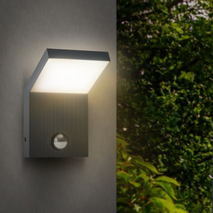 Brilagi - LED udendørs væglampe med sensor RIANO LED/8W/230V antracit IP65