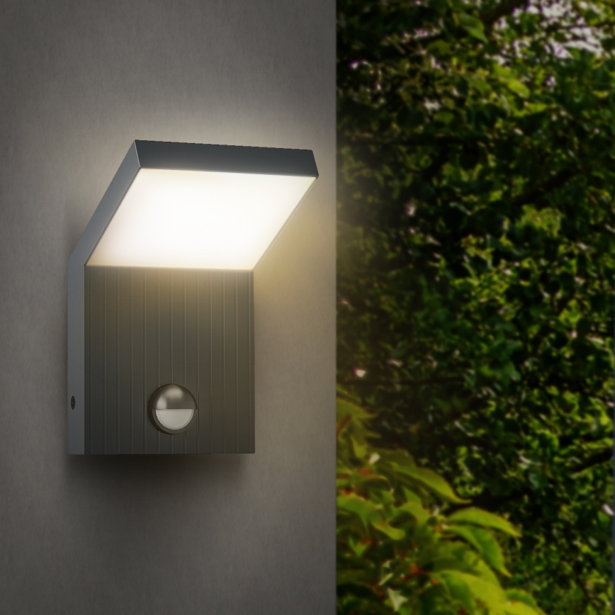 Brilagi - LED udendørs væglampe med sensor RIANO LED/8W/230V antracit IP65