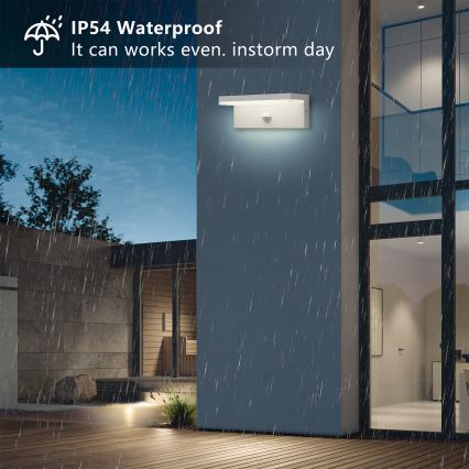 Brilagi - LED udendørs vægarmatur med sensor TESSI LED/10W/230V hvid IP54
