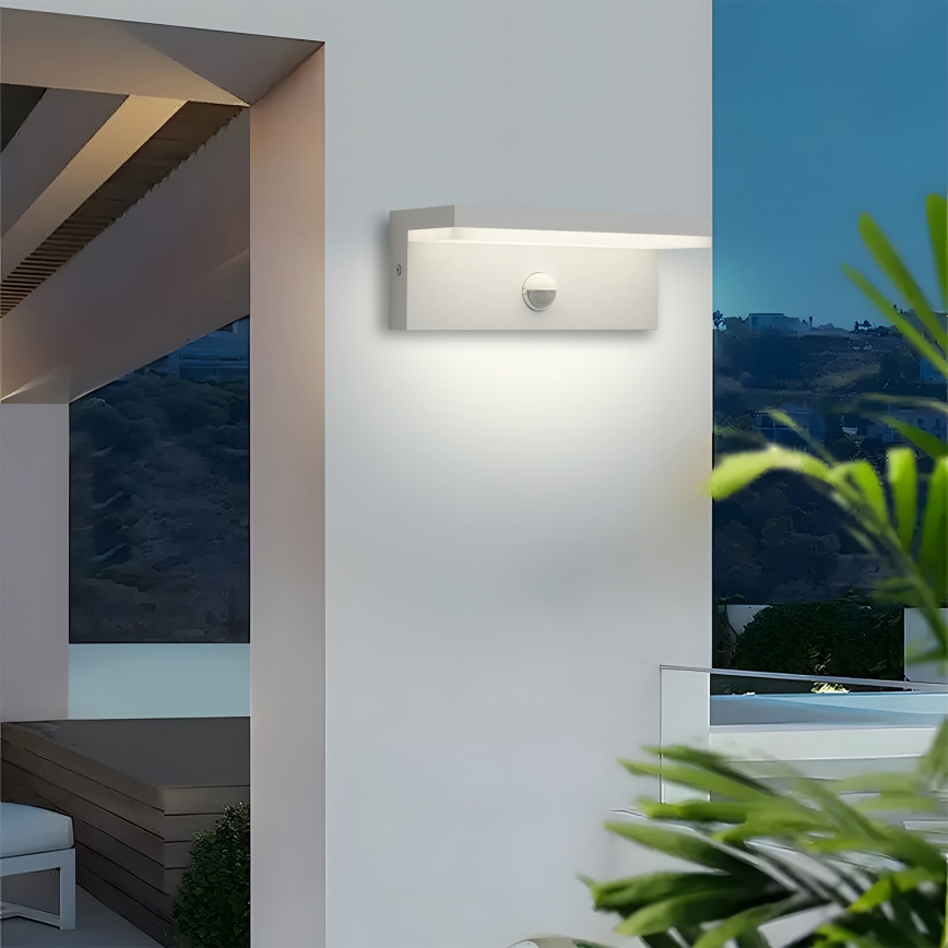 Brilagi - LED udendørs vægarmatur med sensor TESSI LED/10W/230V hvid IP54