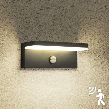 Brilagi - LED udendørs vægarmatur med sensor TESSI LED/10W/230V sort IP54