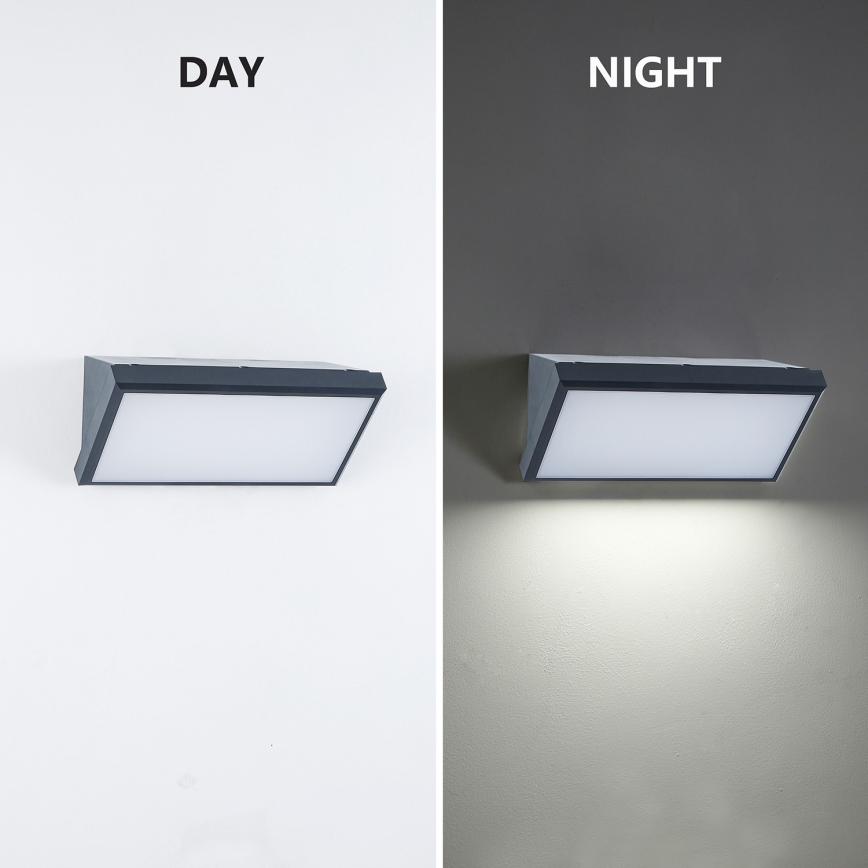 Brilagi - TRIANGLE LED udendørs væglampe med sensor, 20W/230V, antracit, IP65