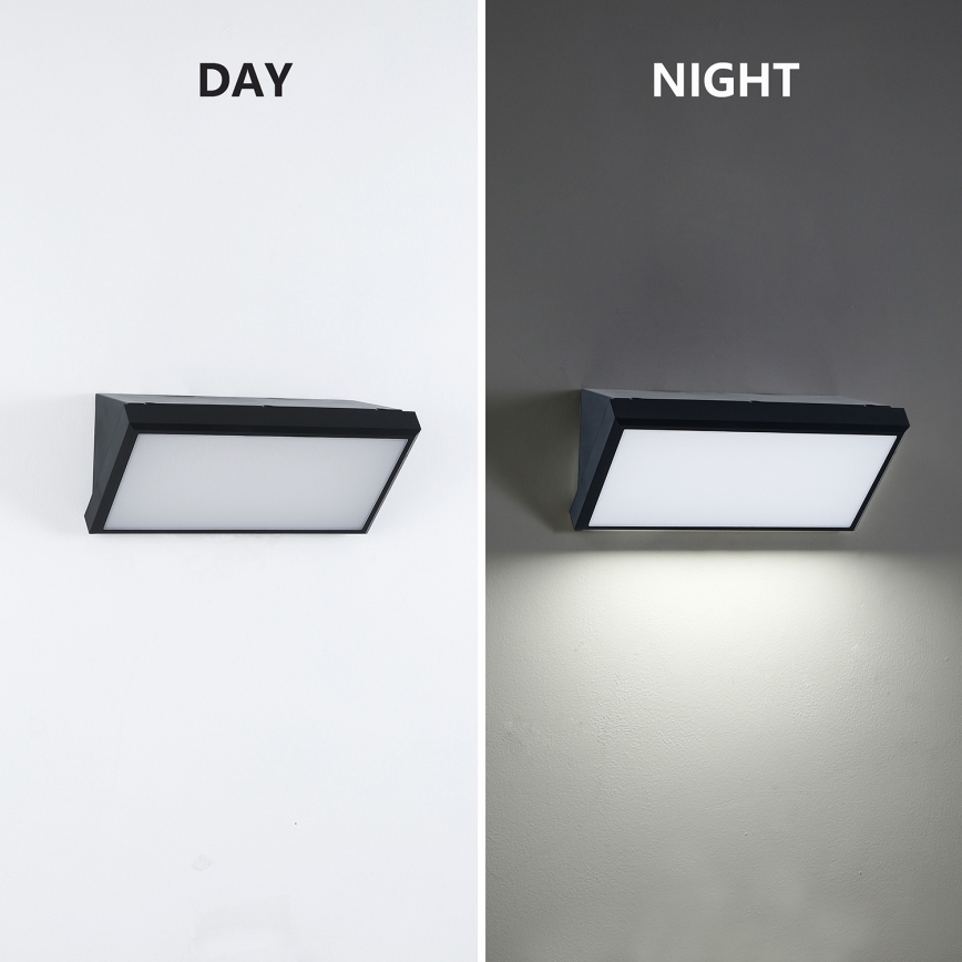 Brilagi - LED udendørs væglampe med sensor TRIANGLE LED/20W/230V, sort, IP65