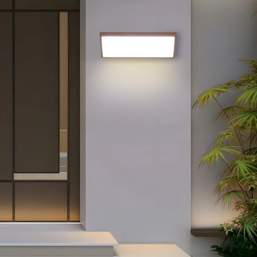 Brilagi - LED Udendørs væglampe med sensor TRIANGLE LED/42W/230V 45 cm brun IP65