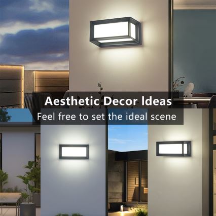 Brilagi - LED udendørs væglampe PARKER LED/12W/230V 3000/4500/6000K antracit IP44