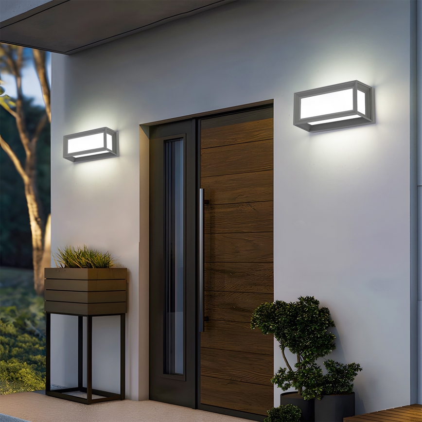 Brilagi - LED udendørs væglampe PARKER LED/12W/230V 3000/4500/6000K grå IP44
