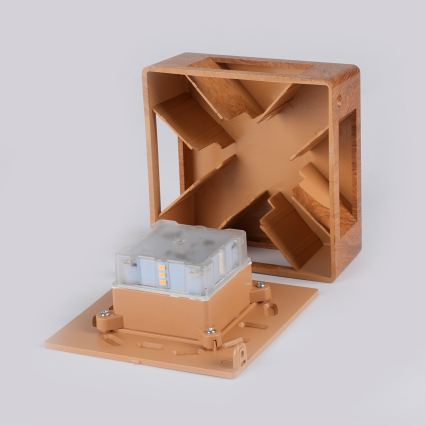 Brilagi - LED udendørs vægarmatur QUADRAY LED/6W/230V med trælook IP54