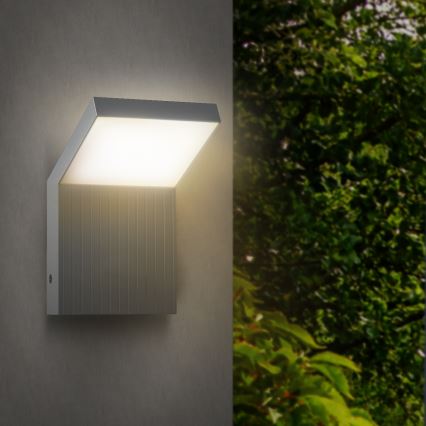 Brilagi - LED udendørs vægarmatur RIANO LED/8W/230V sølv IP65