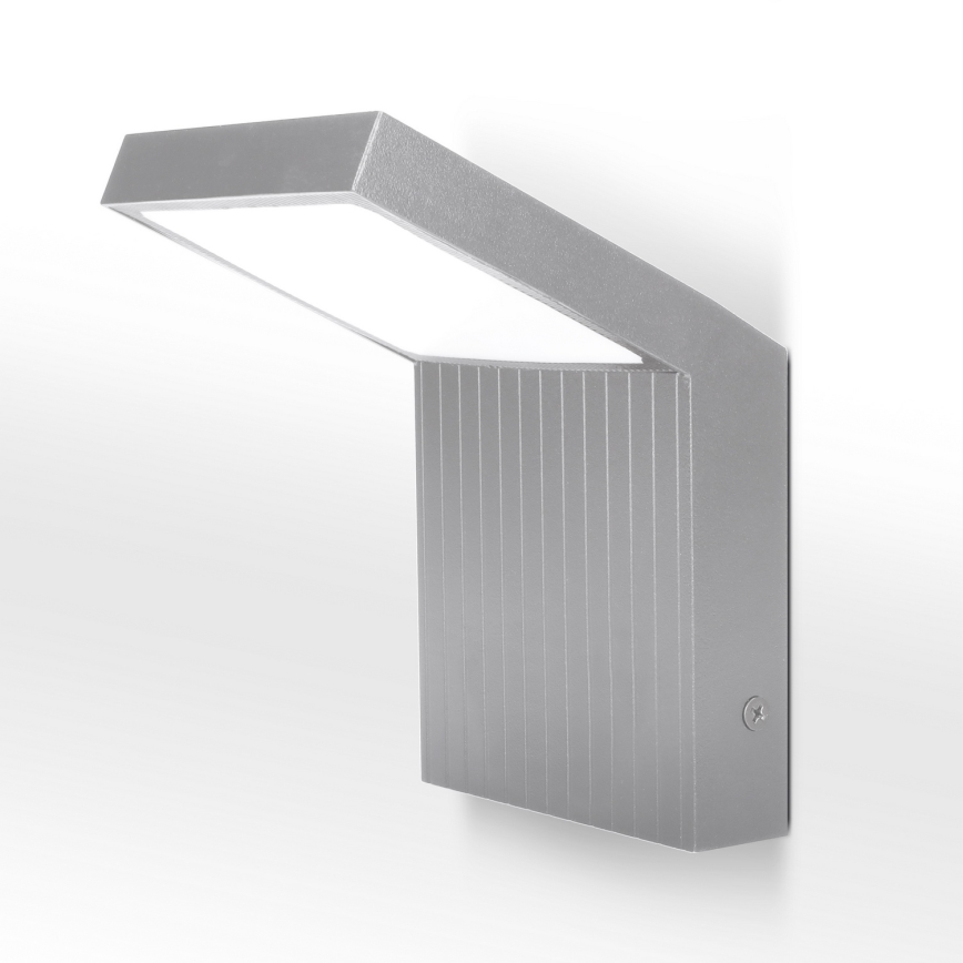 Brilagi - LED udendørs vægarmatur RIANO LED/8W/230V sølv IP65