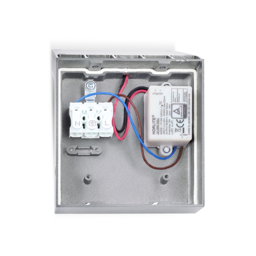 Brilagi - LED udendørs vægarmatur RIANO LED/8W/230V sølv IP65