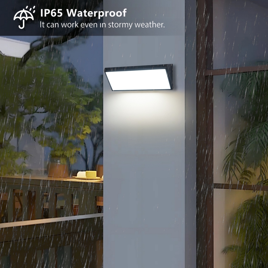 Brilagi - udendørs LED-væglampe TRIANGLE LED/42W/230V 3000/4000/6500K sort IP65