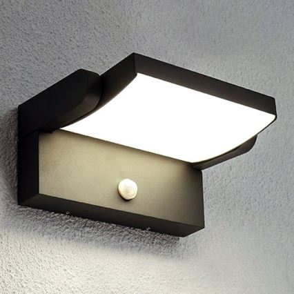 BRILAGI - LED udendørs væglampe med bevægelses- og skumringssensor ANKLE LED/12W/230V IP65 sort